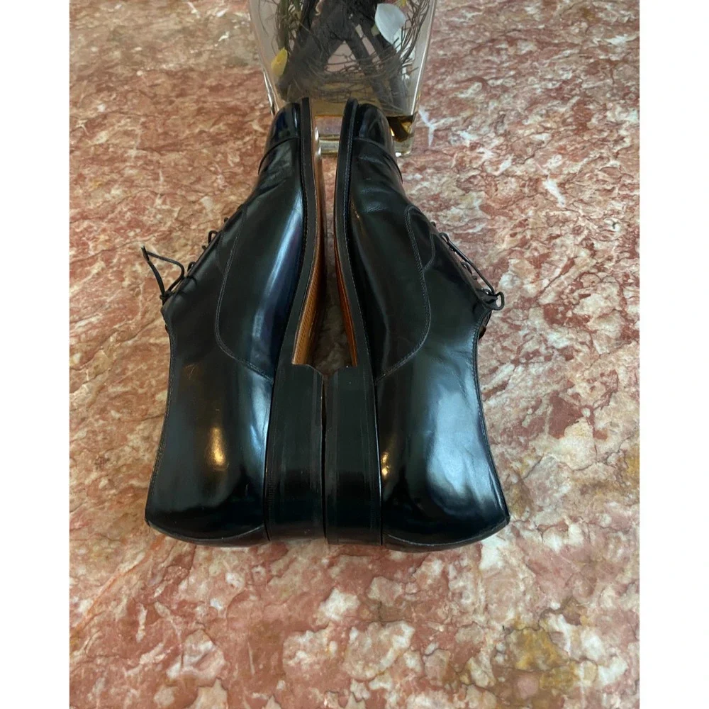 SALVATORE FERRAGAMO PADOVA BLACK LEATHER CAP-TOE OXFORD SHOES 11.5B EUC! $1,150